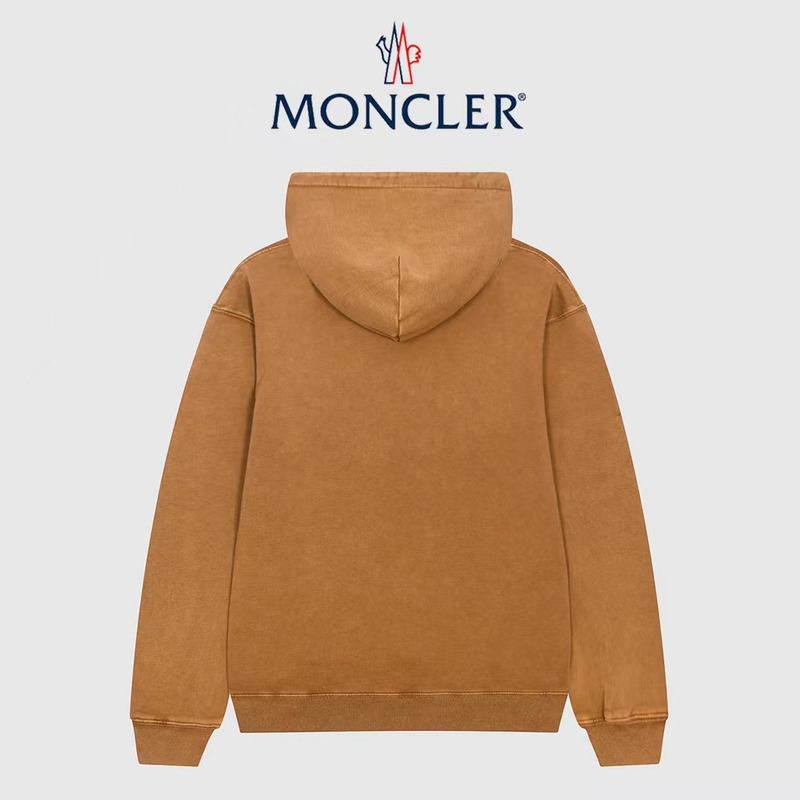 Moncler Logo Print Hoodie Brown