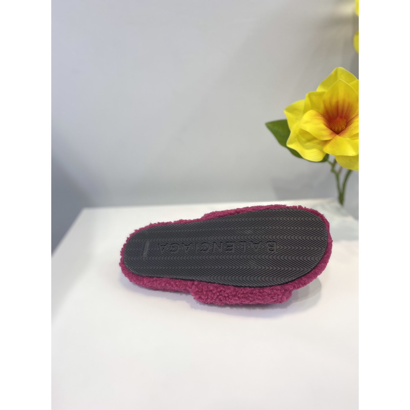 Ba*len*cia*ga logo-embroidered paris faux slides deep pink