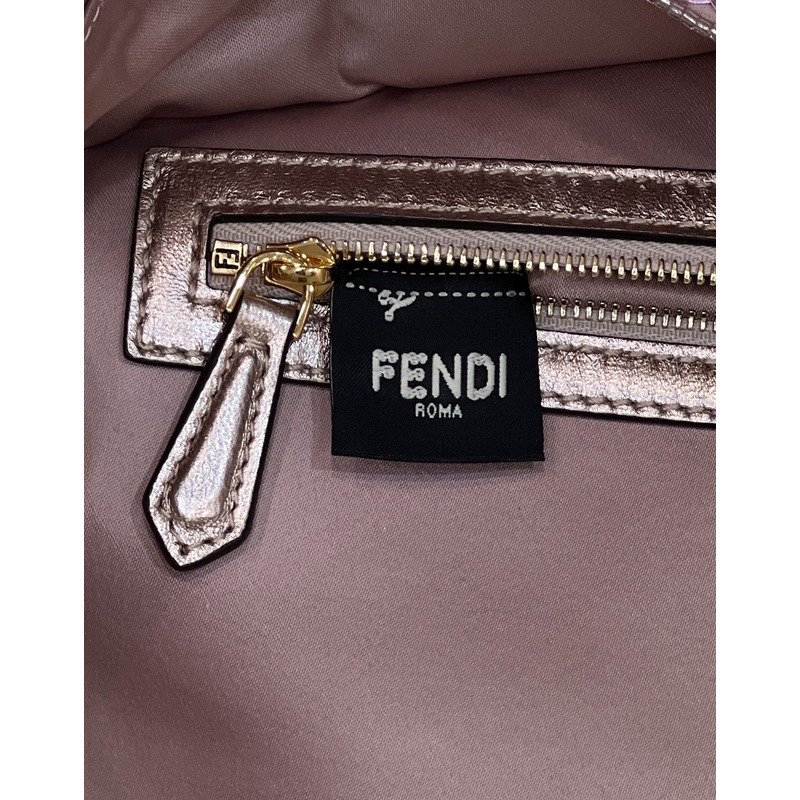 F**di baguette 1997 leather and sequinned bag pink