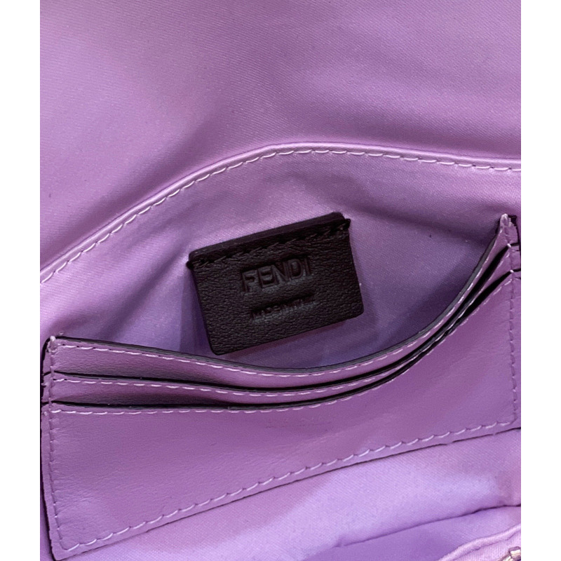 F**di mini baguette 1997 leather and sequinned bag purple