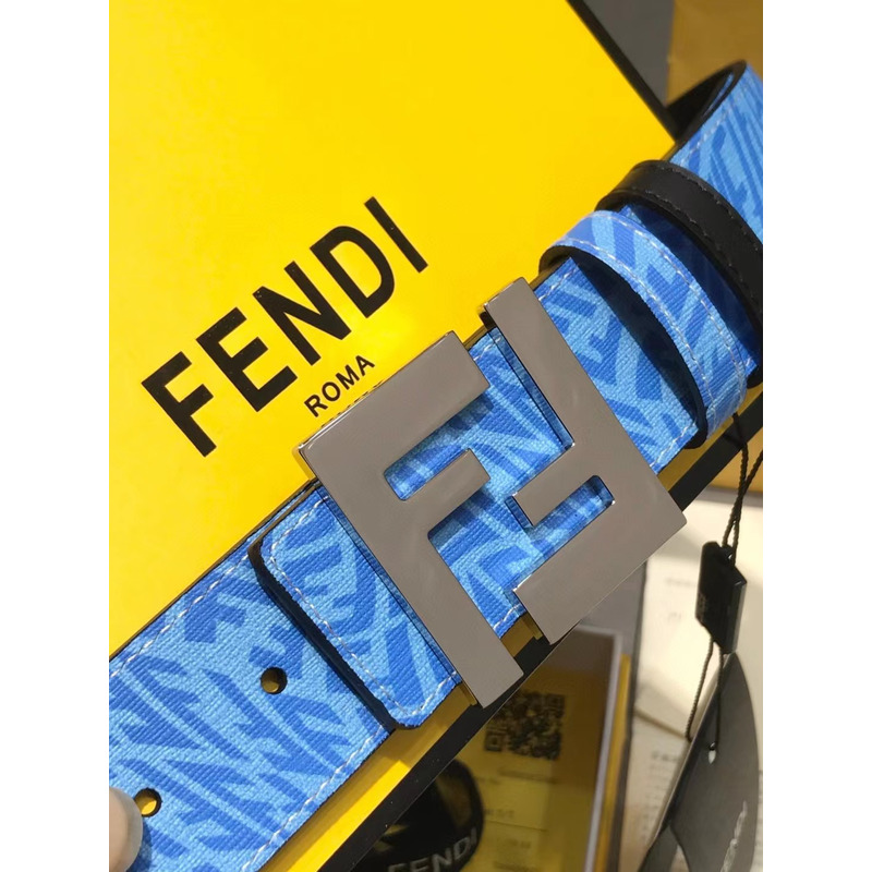 F**di ff logo buckle belt blue