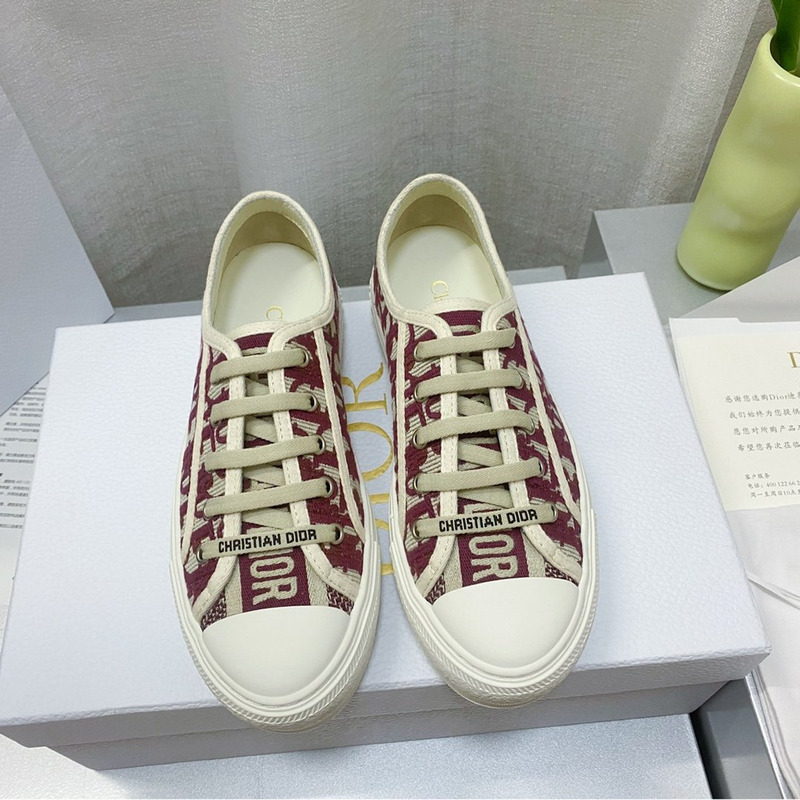 D*or walk''n''D*or oblique embroidered cotton sneaker burgundy