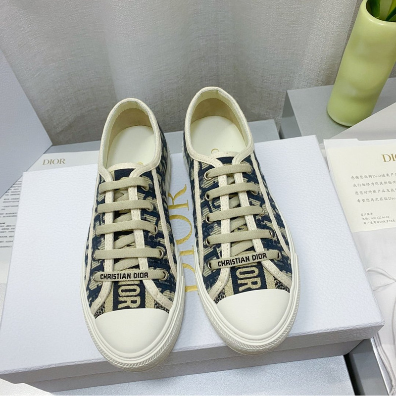 D*or walk''n''D*or oblique embroidered cotton sneaker deep blue