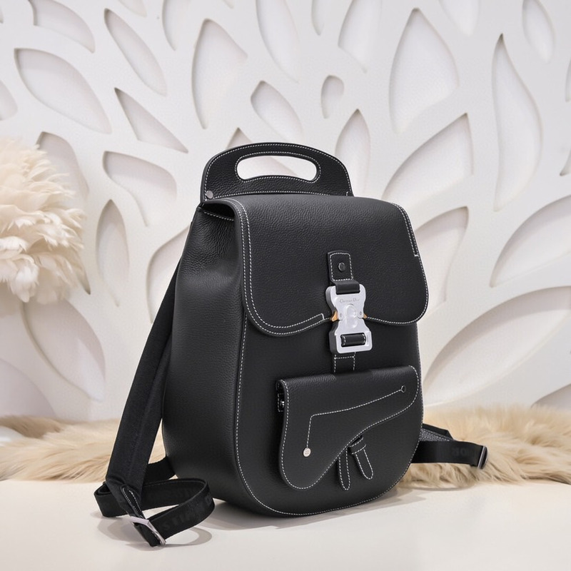 D*or gallop grained calfskin backpack black