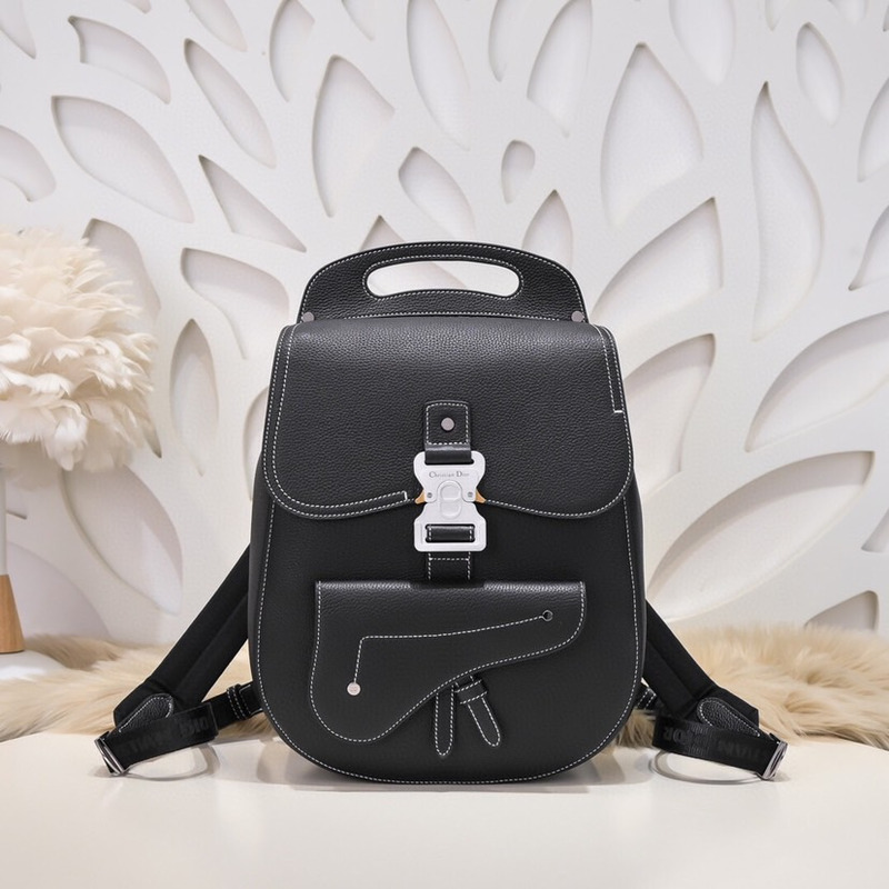 D*or gallop grained calfskin backpack black