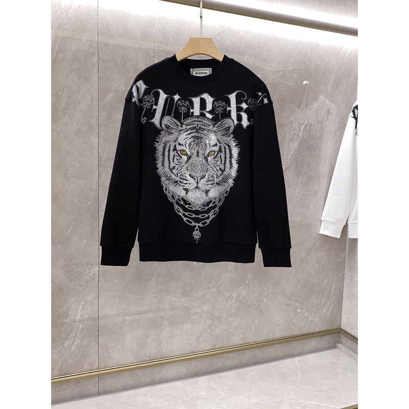 Edition Tiger Hotfix Rhinestone Sweatshirt Black