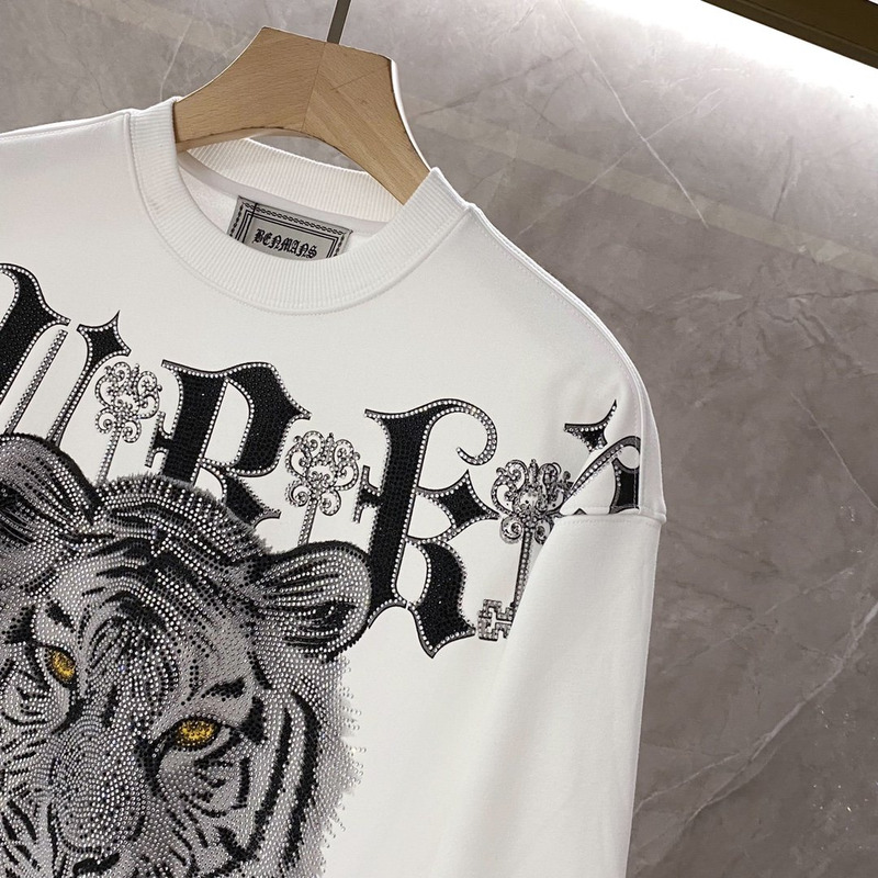 Edition Tiger Hotfix Rhinestone Sweatshirt White