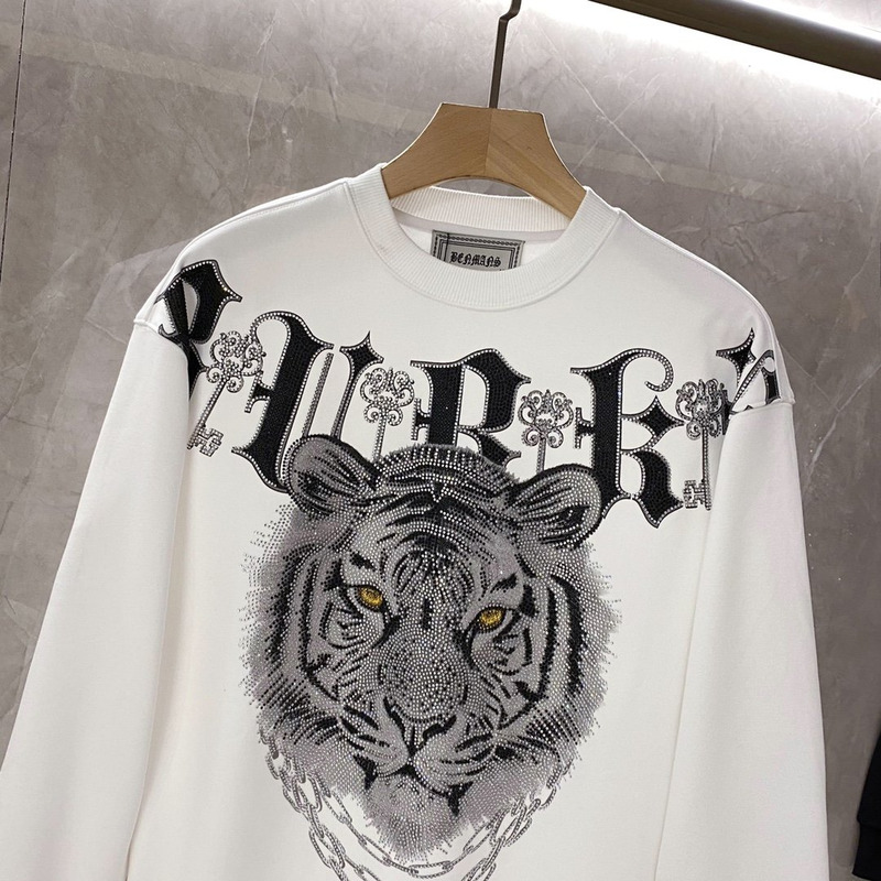 Edition Tiger Hotfix Rhinestone Sweatshirt White