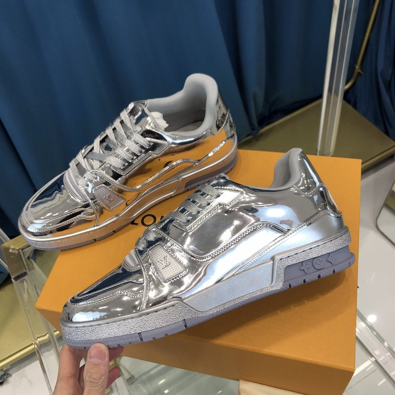 l**is V*t*n silver mirror sneaker