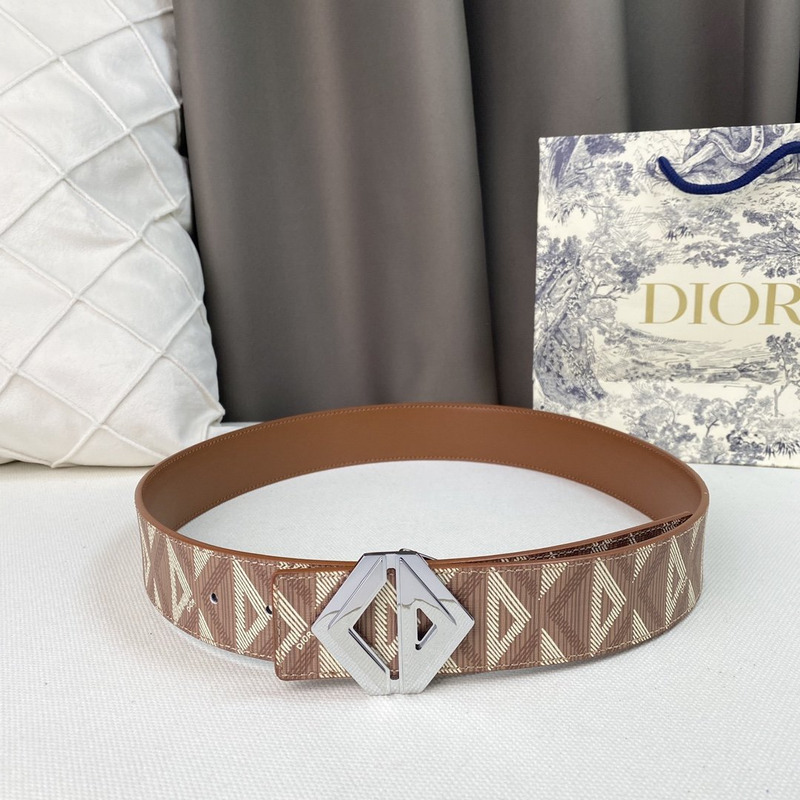 D*or brown cd diamond canvas and smooth calfskin silver