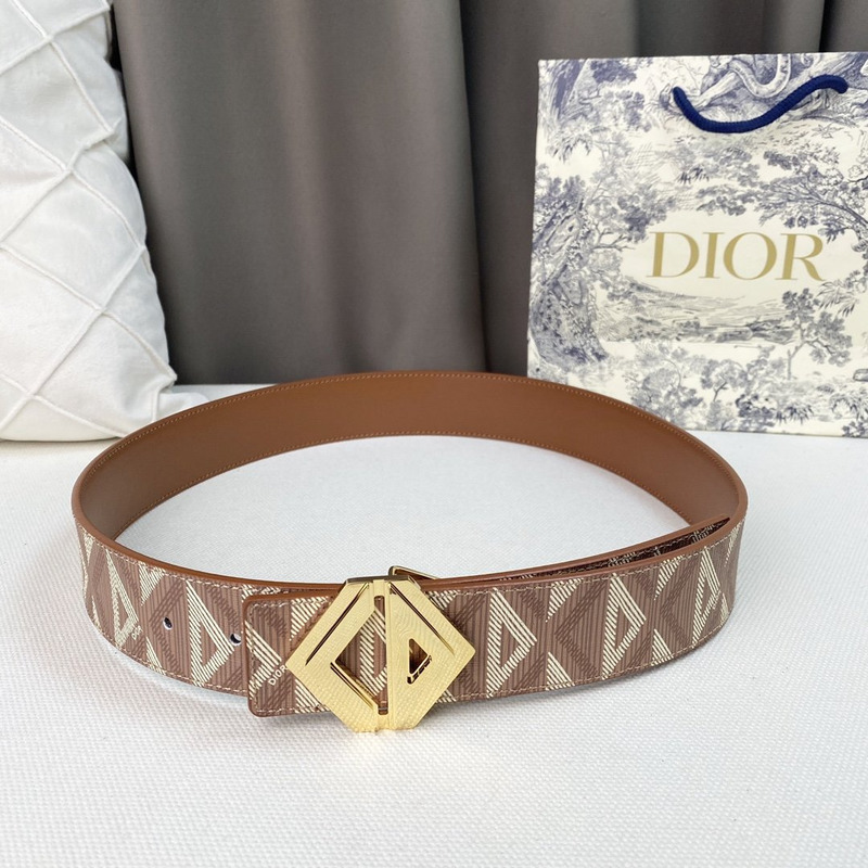 D*or brown cd diamond canvas and smooth calfskin gold