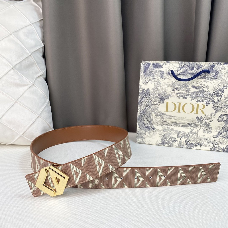 D*or brown cd diamond canvas and smooth calfskin gold