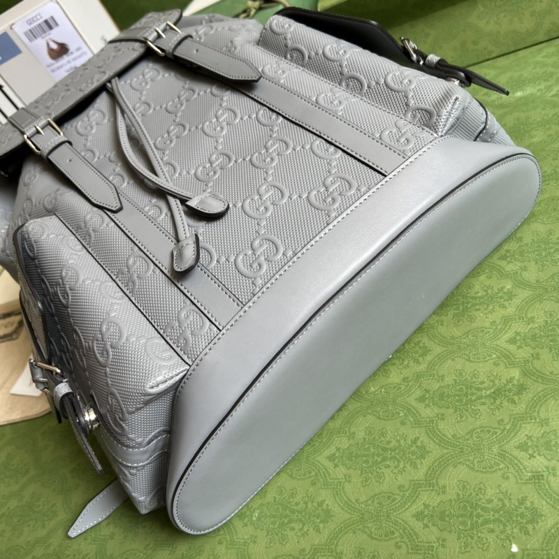 G*u*i gg embossed backpack grey leather