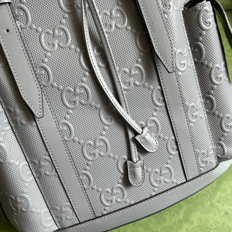 G*u*i gg embossed backpack grey leather