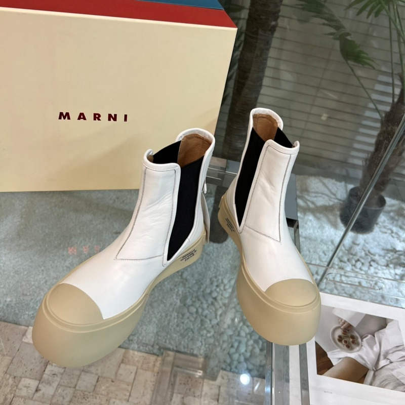 Marni Pablo Chelsea Boots White