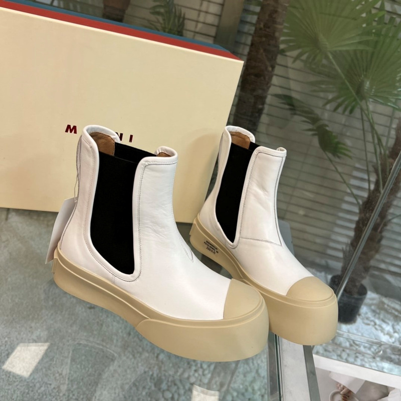 Marni Pablo Chelsea Boots White