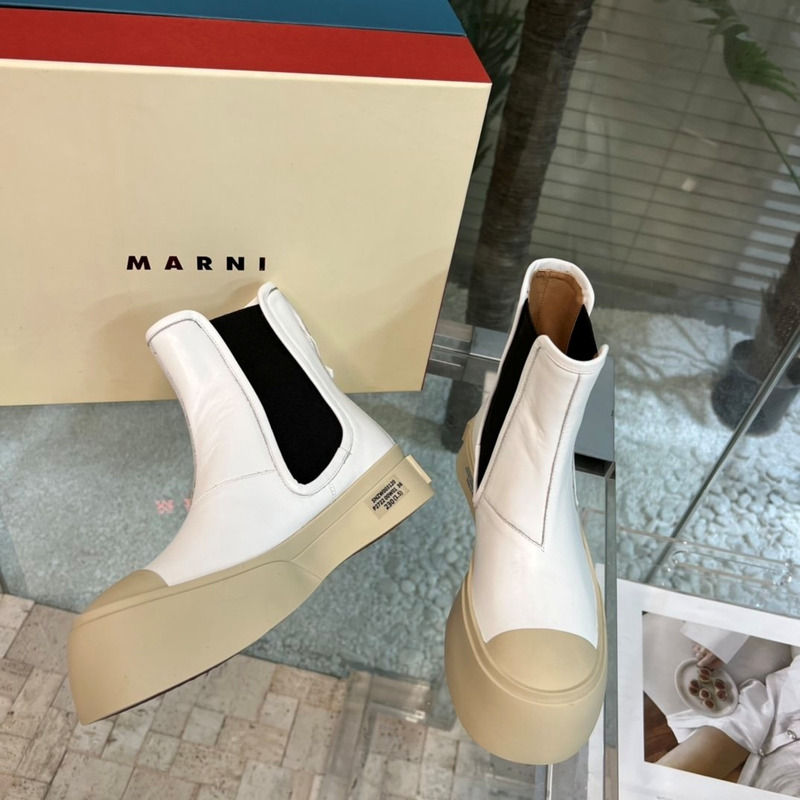 Marni Pablo Chelsea Boots White