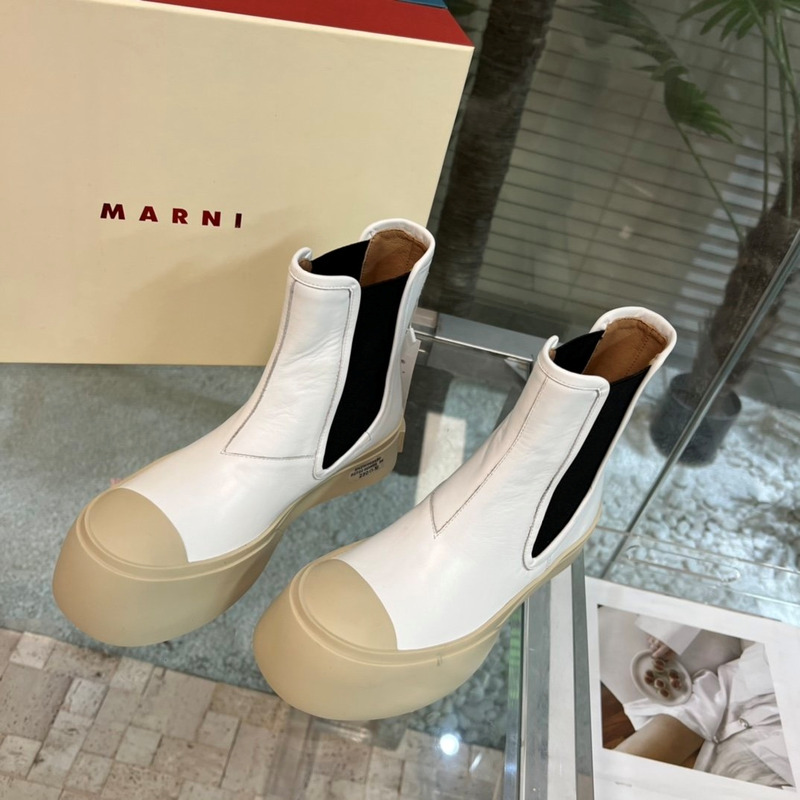 Marni Pablo Chelsea Boots White