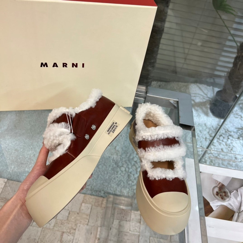 Marni Pablo Mary Jane Sneaker Burgundy