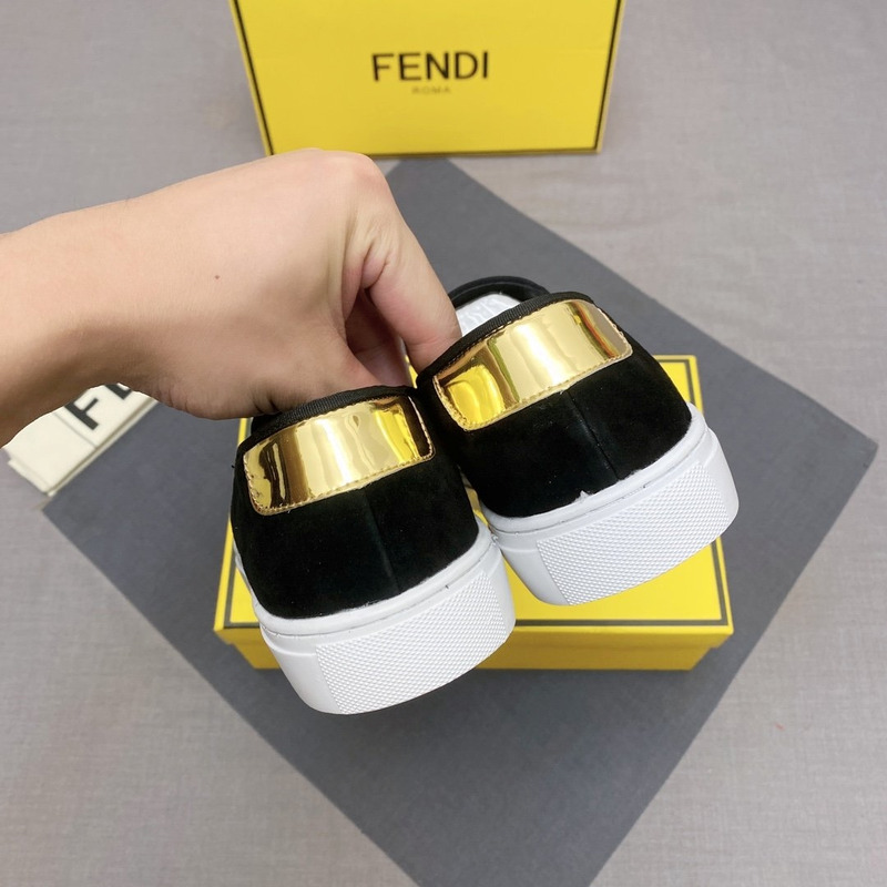 F**di gold karl lagerfeld pattern loafers