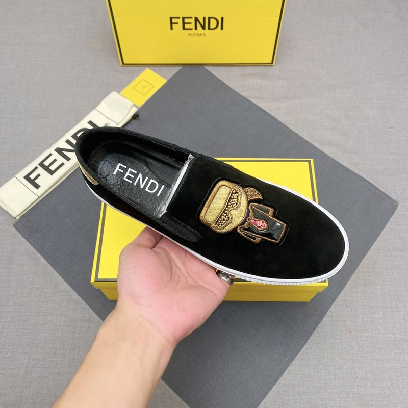 F**di gold karl lagerfeld pattern loafers