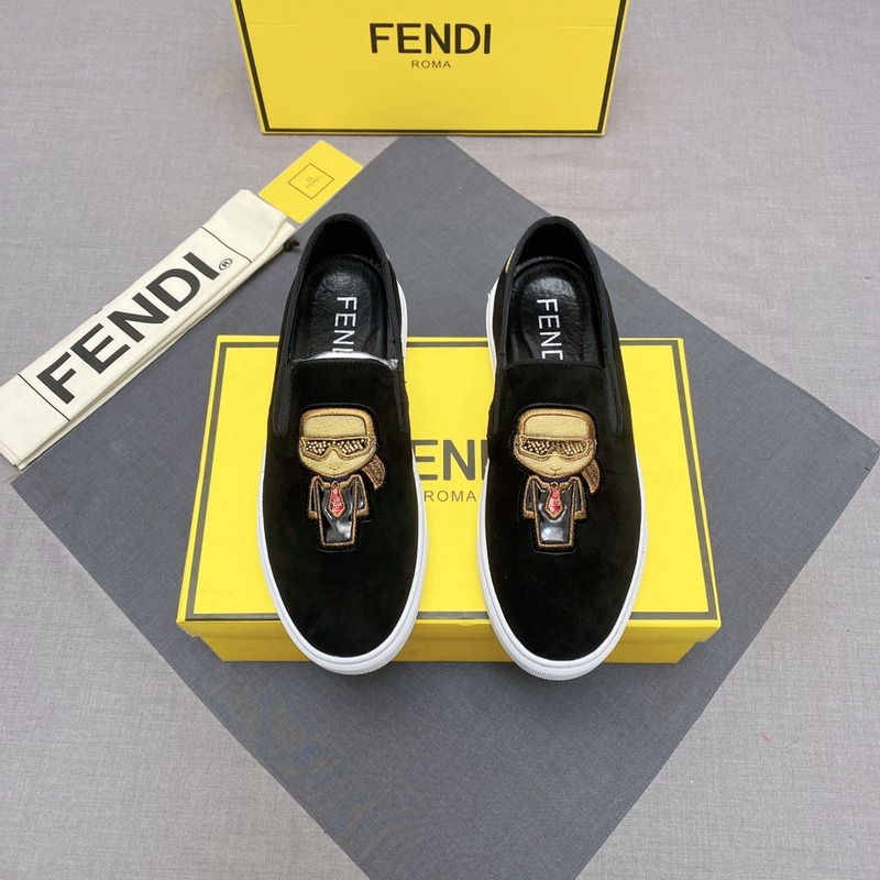 F**di gold karl lagerfeld pattern loafers