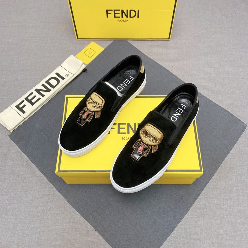 F**di gold karl lagerfeld pattern loafers