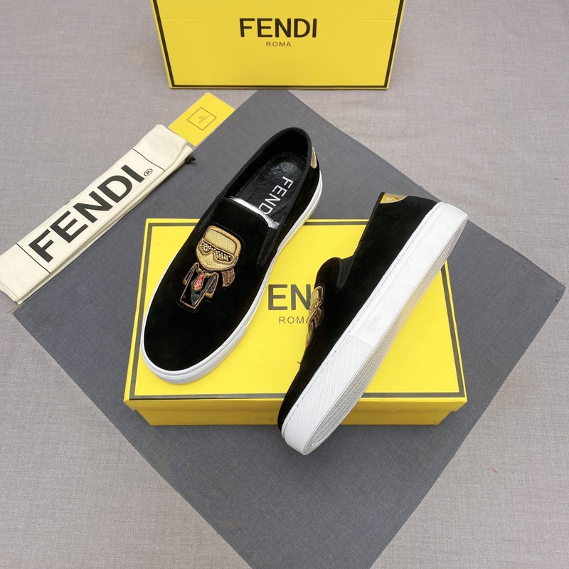 F**di gold karl lagerfeld pattern loafers