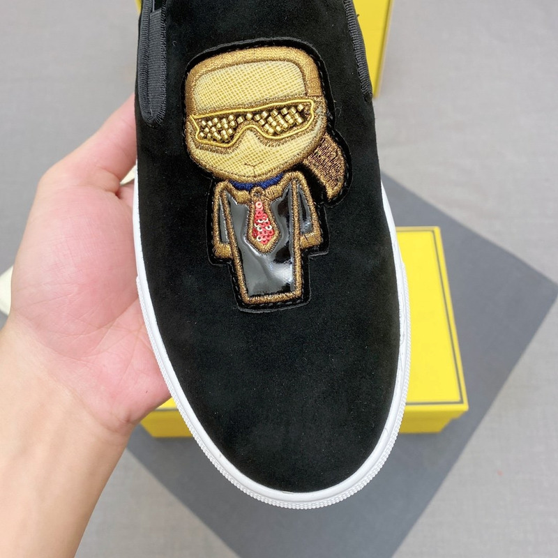 F**di gold karl lagerfeld pattern loafers