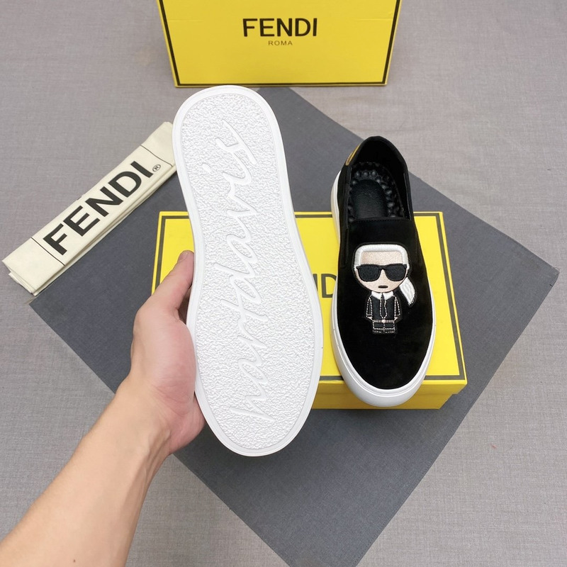 F**di black karl lagerfeld pattern loafers