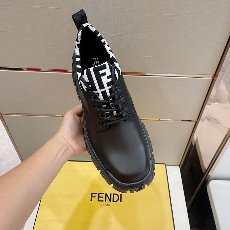 F**di force white logo leather shoes