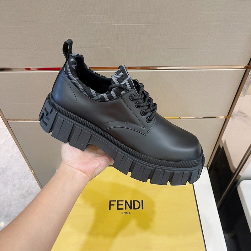 F**di force black logo leather shoes