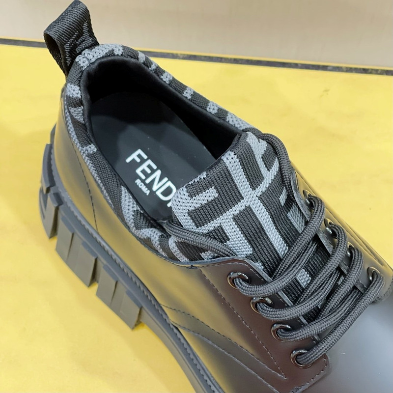 F**di force black logo leather shoes