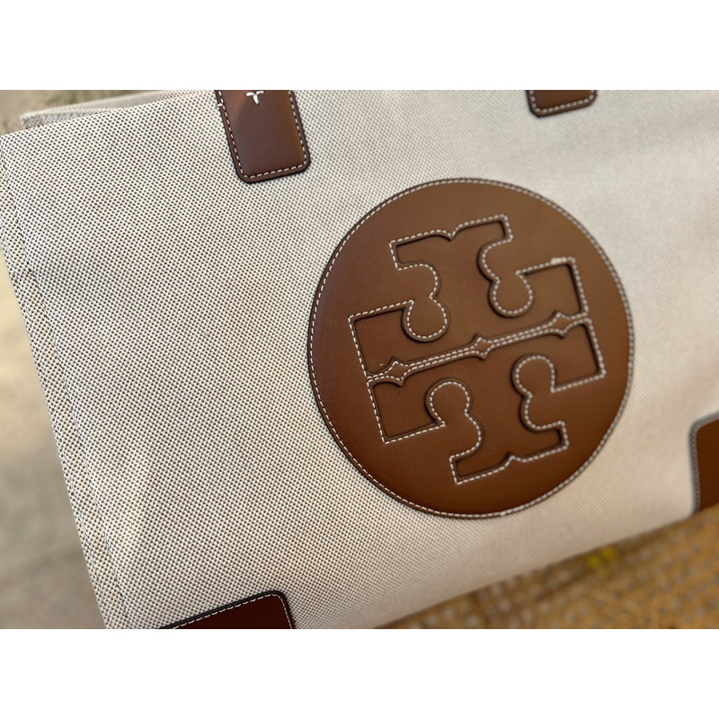 Tory Burch Ella Tote Bag White Brown