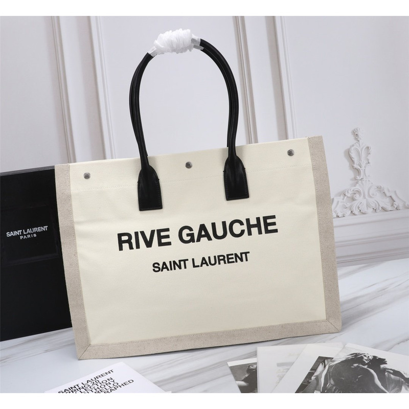 Saint Laurent Rive Gauche logo Tote Bag