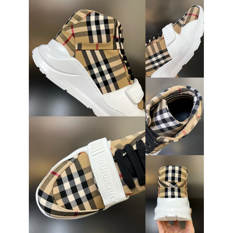 B**rry vintage check cotton sneakers