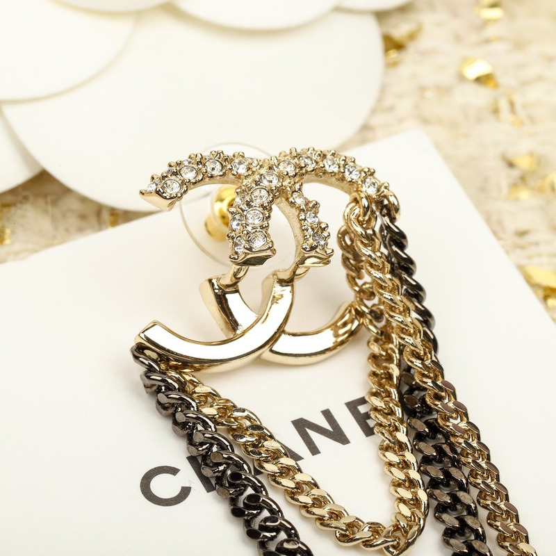 Ch*el cc diamond tassel earring