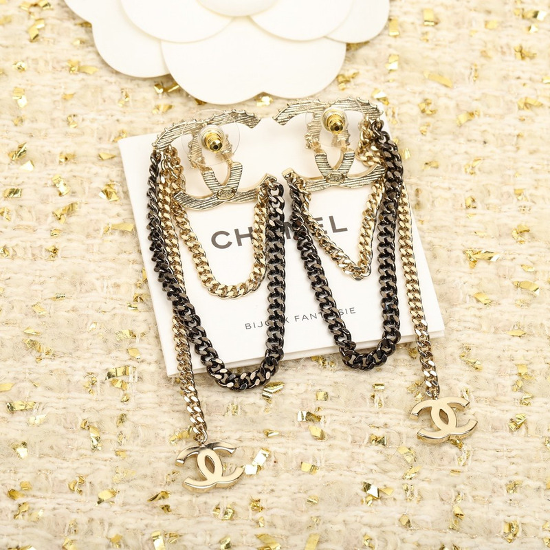 Ch*el cc diamond tassel earring