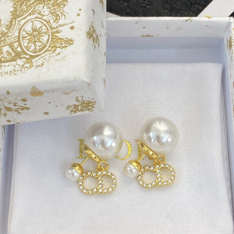 D*or cd diamond pearl earring