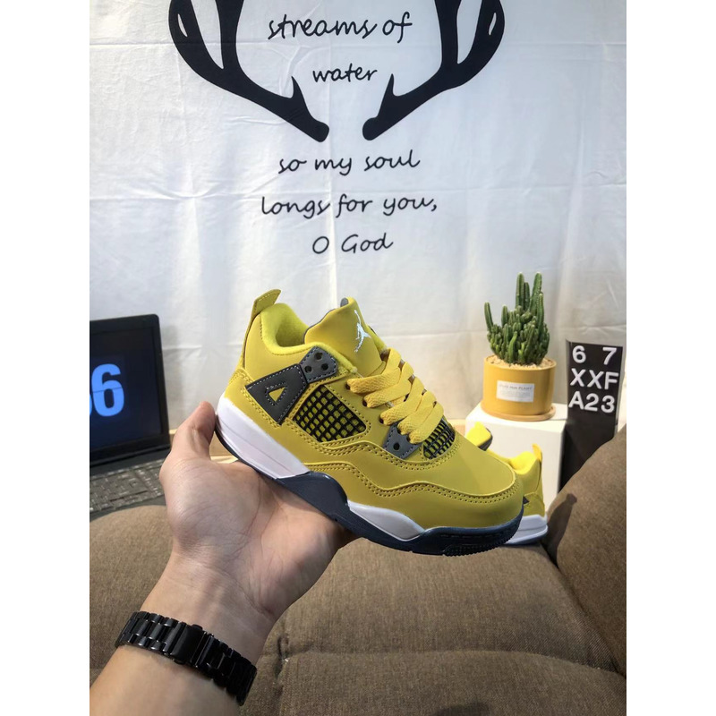 Jordan 4 Retro Lighting Yellow Kids Sneaker