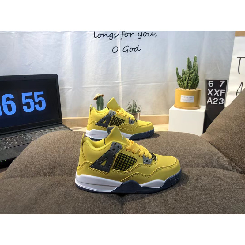 Jordan 4 Retro Lighting Yellow Kids Sneaker