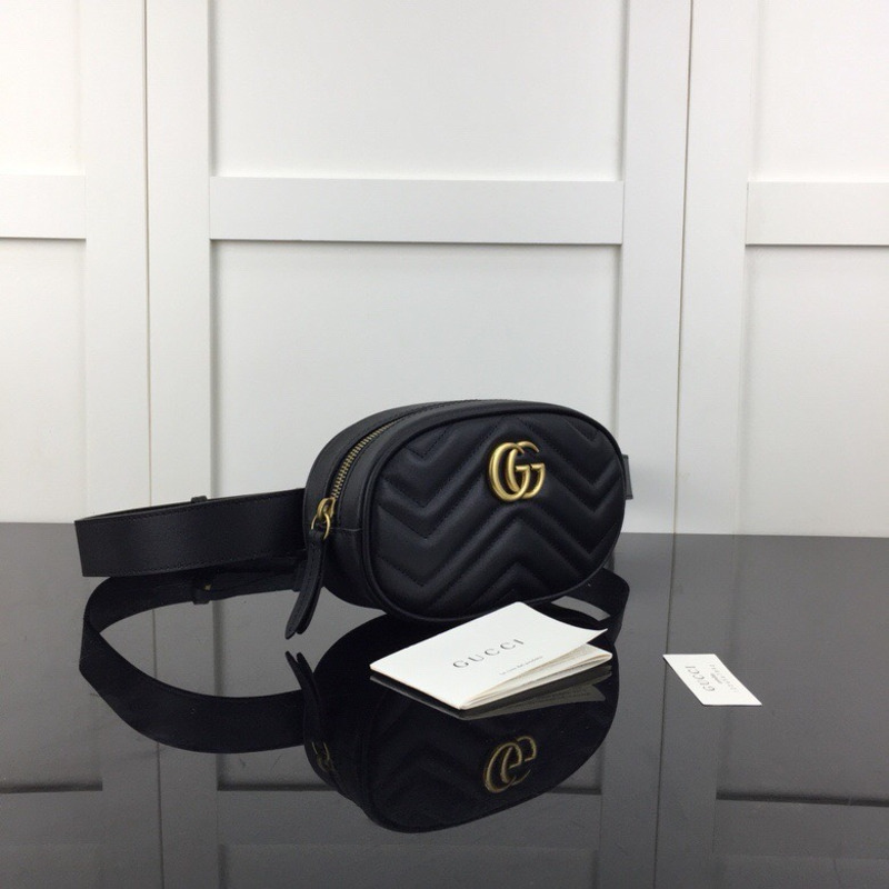 G*u*i gg marmont matelasse belt bag black