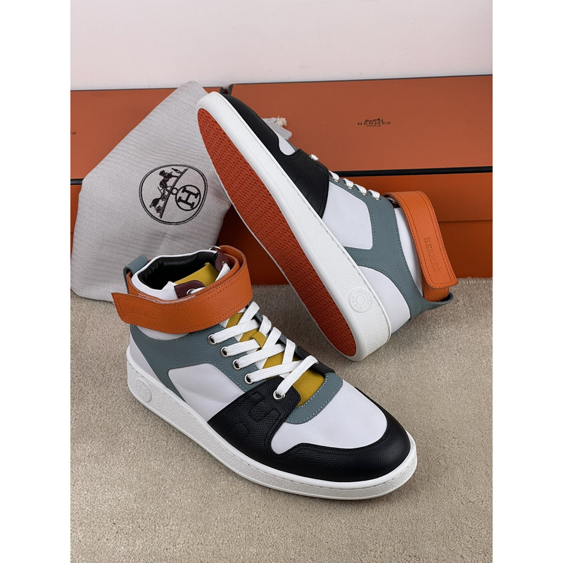 H**mes leather logo sneakers