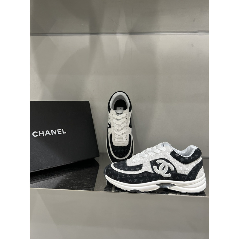 Ch*el casual style unisex street style logo low-top sneakers