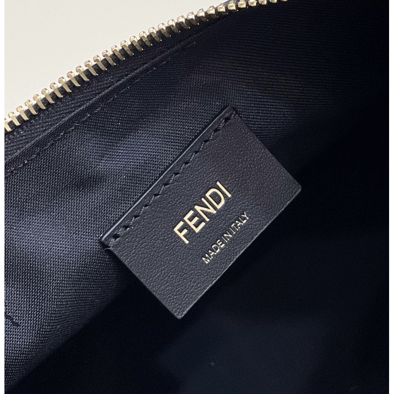 F**di graphy medium laminated leather bag black