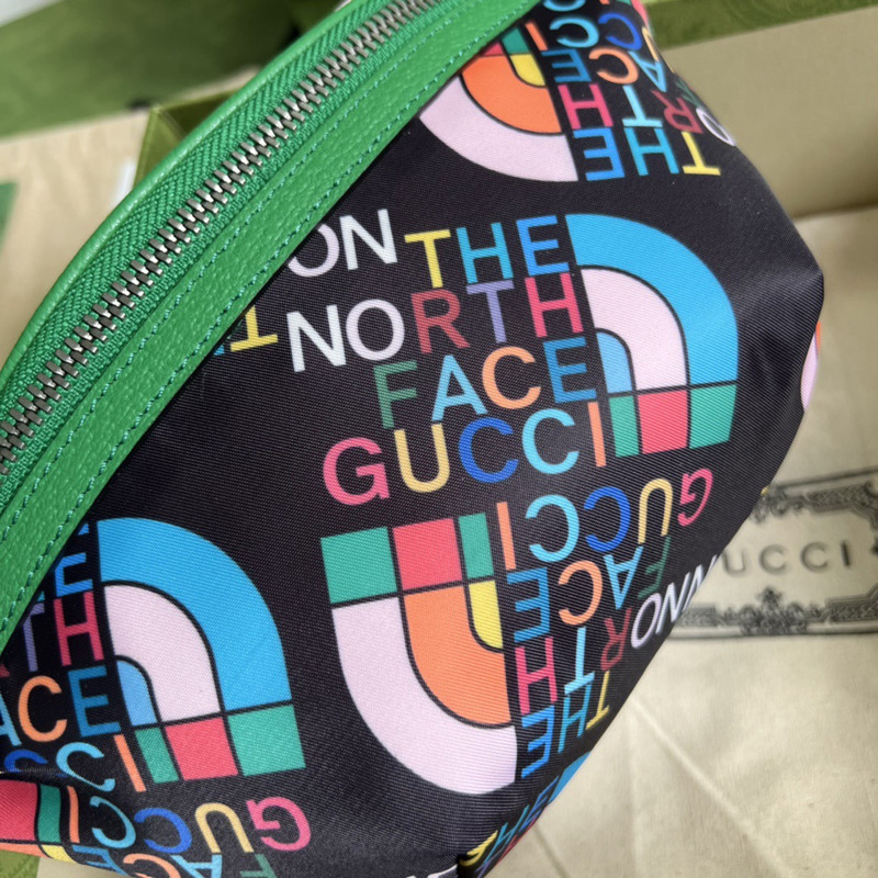 G*u*i x the north face re-nylon belt bag black