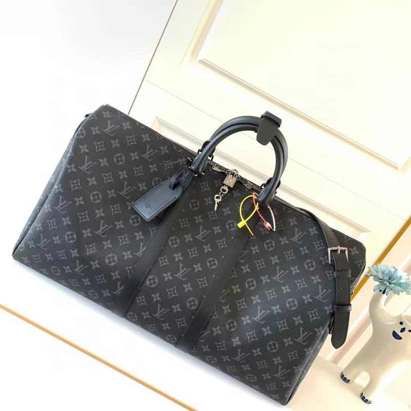 l**is V*t*n black monogram eclipse keepall bandouliere 55 duffle bag