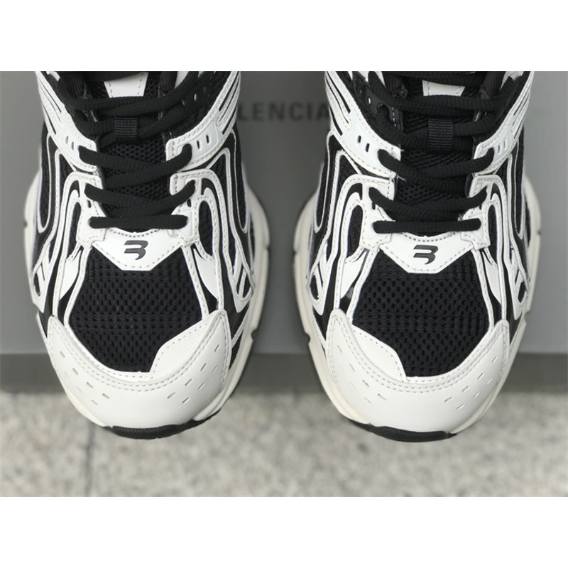 Ba*len*cia*ga x-pander wedge sneakers in white & black