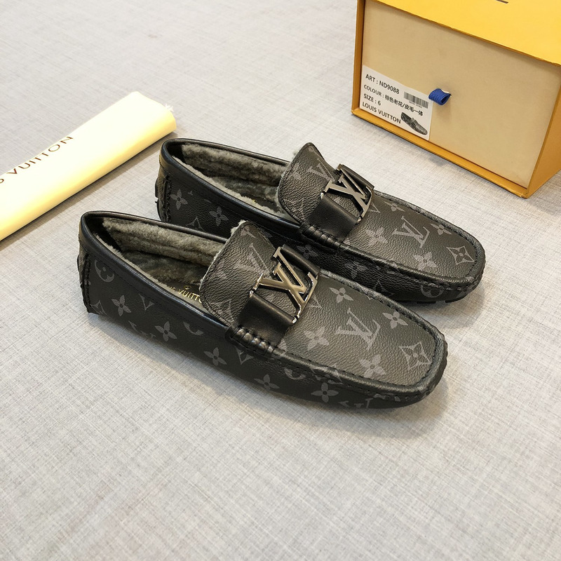 l**is V*t*n monogram canvas loafer black