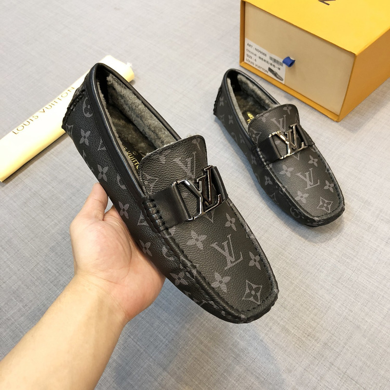 l**is V*t*n monogram canvas loafer black